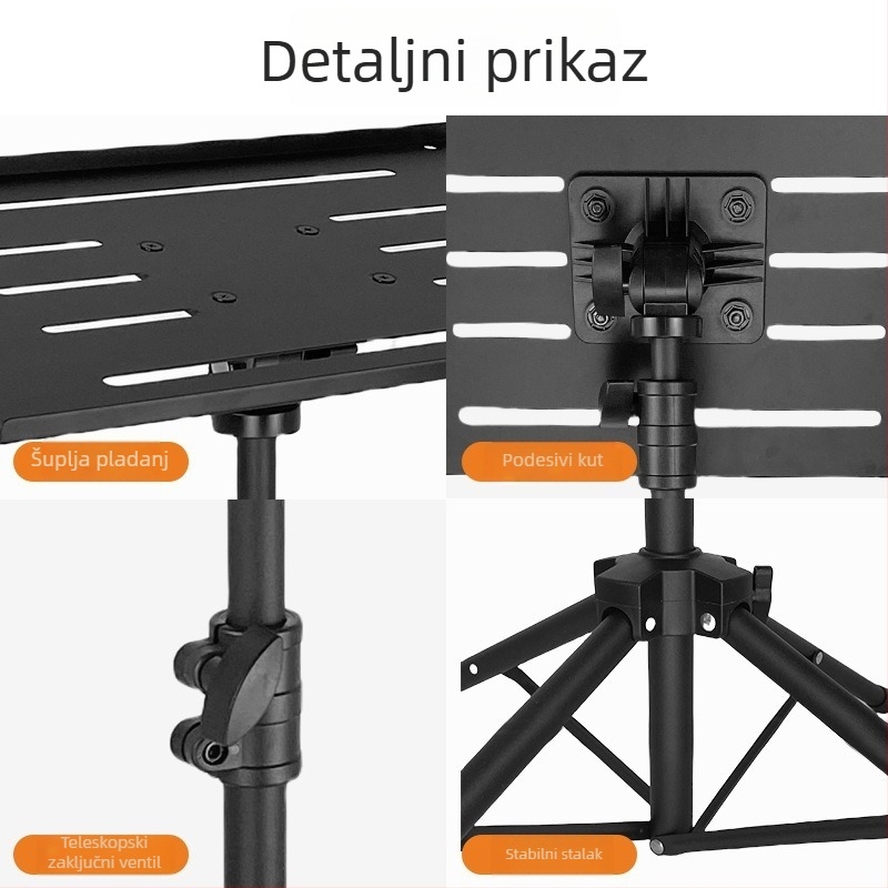 Stalak za projektor od aluminijske legure s pločom za hlađenje za prijenosno računalo, podni okvir sa četiri noge, model T1017
