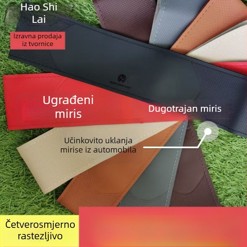 Ručni šivani navlaka za volan, za sve sezone, prozračna mikrovlakna koža, antislip, četiri strane elastična