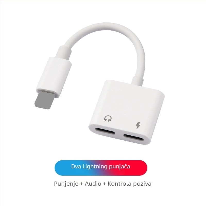 iPhone 11–14 OTG adapter s 3,5 mm audio kabelom – 2 u 1