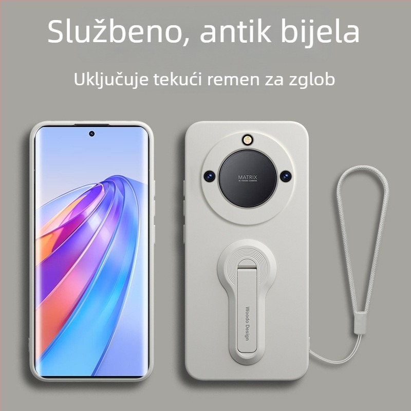 Kućište od tekućeg silikona za Honor X40 s držačem i narukvicom, potpuno pokriće objektiva, protiv padova