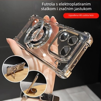 Zaštitna futrola IQOO 12 Pro Vivo seriju – prozirna, otporna na pad, akrilni stražnji poklopac, s integriranim zaštitom objektiva i stalkom
