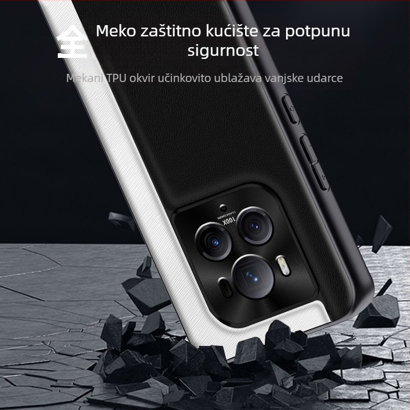 QML futrola za Honor Magic6Pro, umjetna koža, mat završni premaz, karirani uzorak, zaštita od padova
