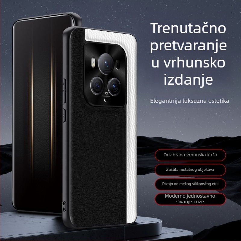QML futrola za Honor Magic6Pro, umjetna koža, mat završni premaz, karirani uzorak, zaštita od padova
