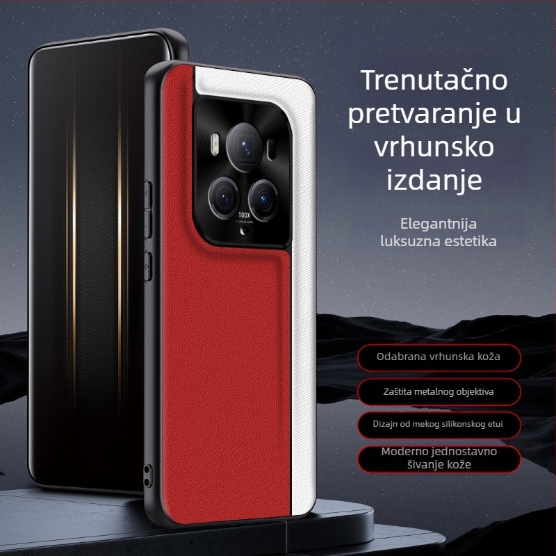 QML futrola za Honor Magic6Pro, umjetna koža, mat završni premaz, karirani uzorak, zaštita od padova