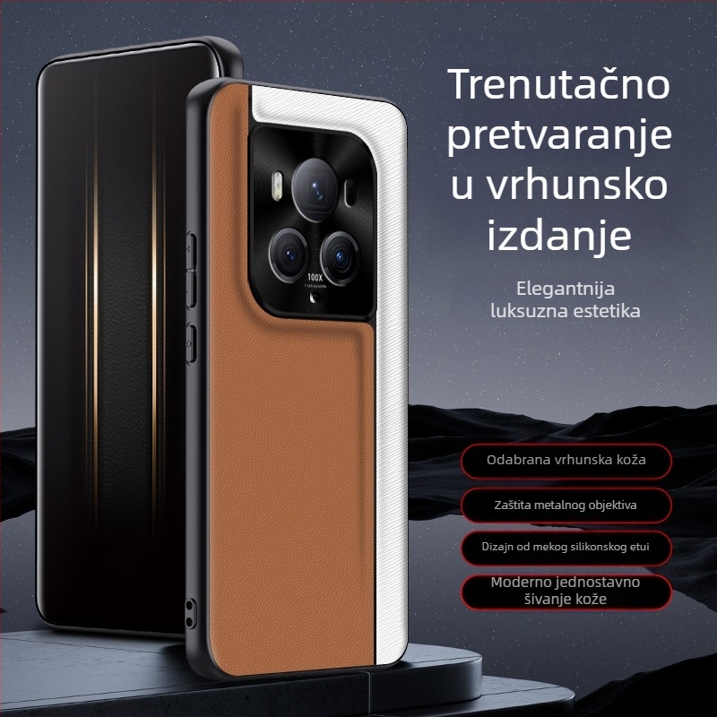 QML futrola za Honor Magic6Pro, umjetna koža, mat završni premaz, karirani uzorak, zaštita od padova