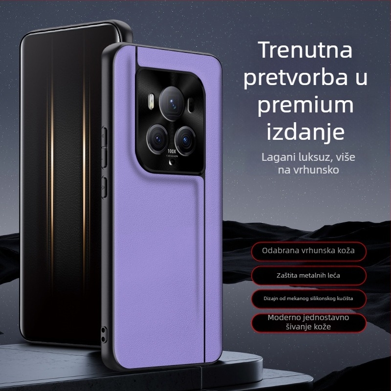 QML futrola za Honor Magic6Pro, umjetna koža, mat završni premaz, karirani uzorak, zaštita od padova