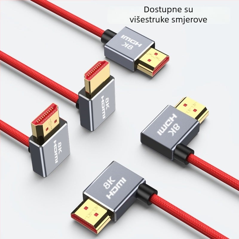 HDMI zakrivljeni kabel s oprugom za bezzrcalne kamere, izlaz 8K/4K60 na monitor i kartu za snimanje