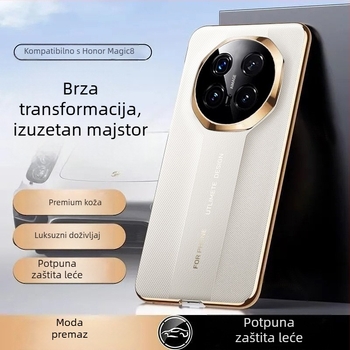 Tanka stražnja futrola za Honor Magic8Pro, elektroplatirana reljefna tekstura, umjetna koža, zaštita od padova, protiv ogrebotina