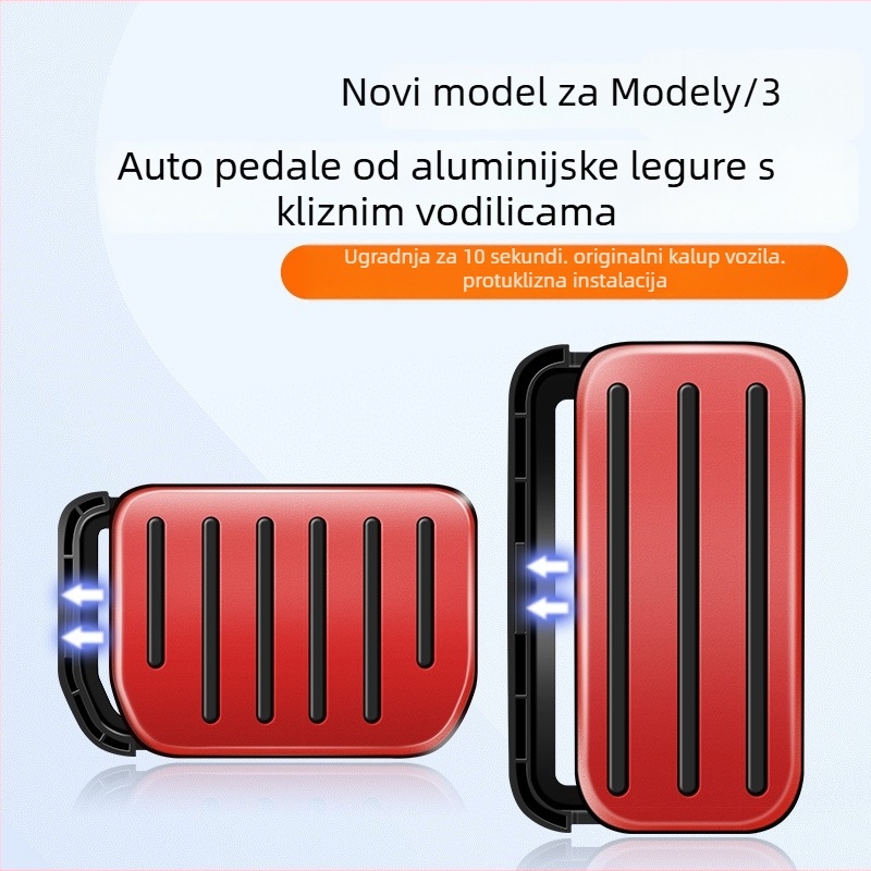 Aluminijska pedalska podloga za Tesla Model 3/Y – za pedale gasa i kočnice