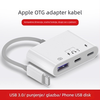 Type-C OTG čitač kartica, 3-u-1, USB 3.0, vanjski spremnik za pohranu za mobilne uređaje