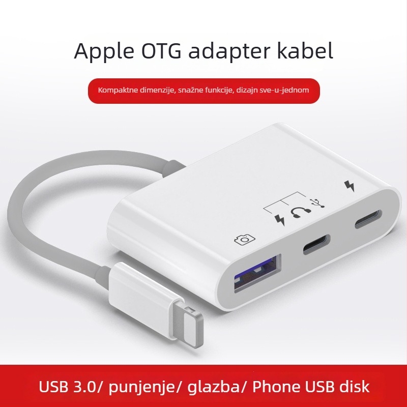 Type-C OTG čitač kartica, 3-u-1, USB 3.0, vanjski spremnik za pohranu za mobilne uređaje