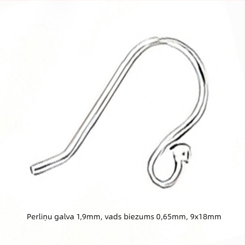 S925 srebrne U-oblike ušne kukice s perlicom – DIY komponenta za naušnice za žene