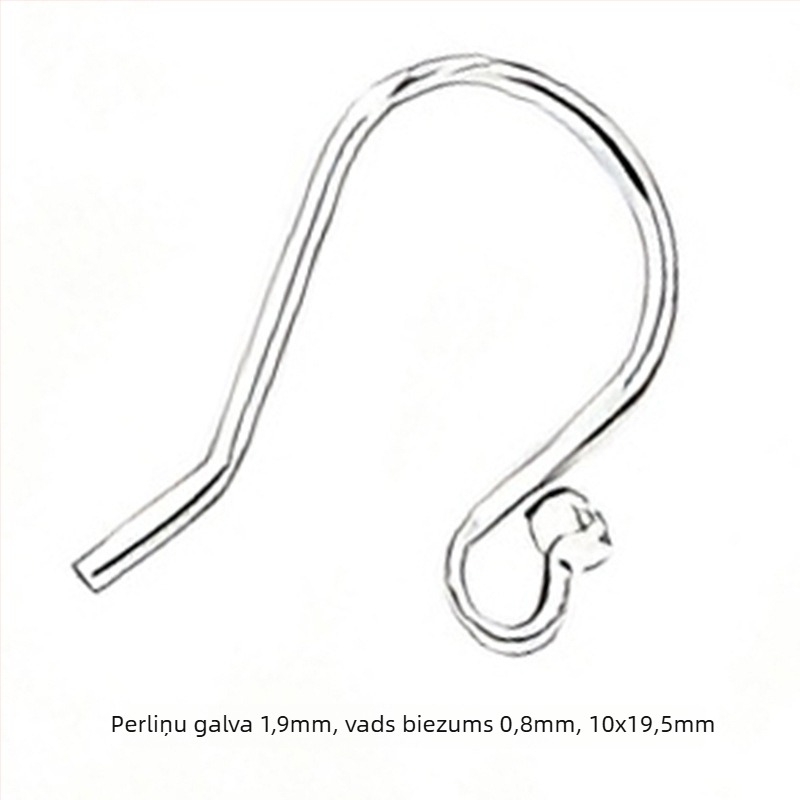 S925 srebrne U-oblike ušne kukice s perlicom – DIY komponenta za naušnice za žene