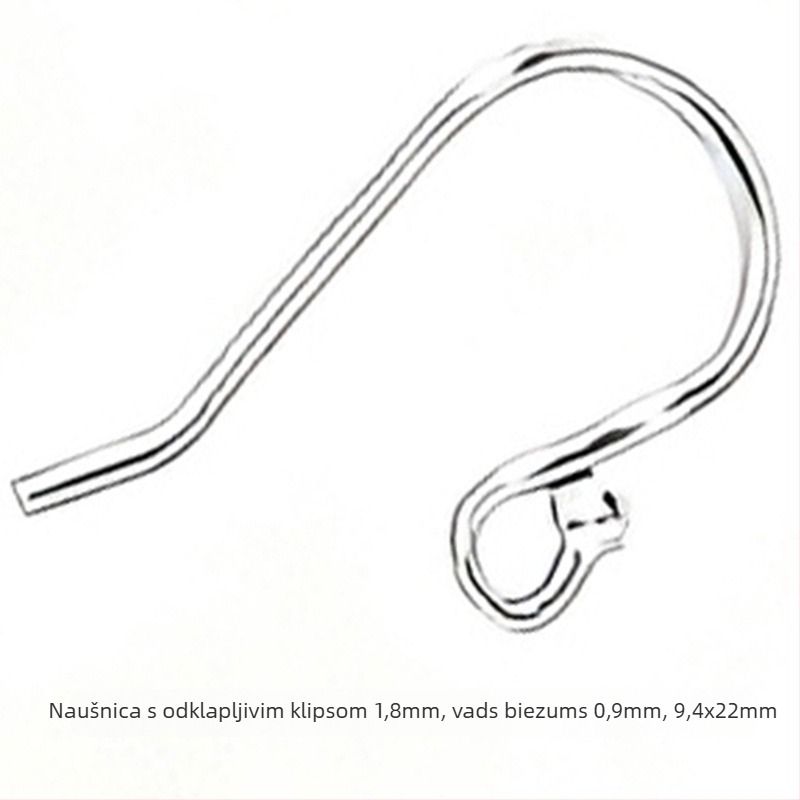 S925 srebrne U-oblike ušne kukice s perlicom – DIY komponenta za naušnice za žene
