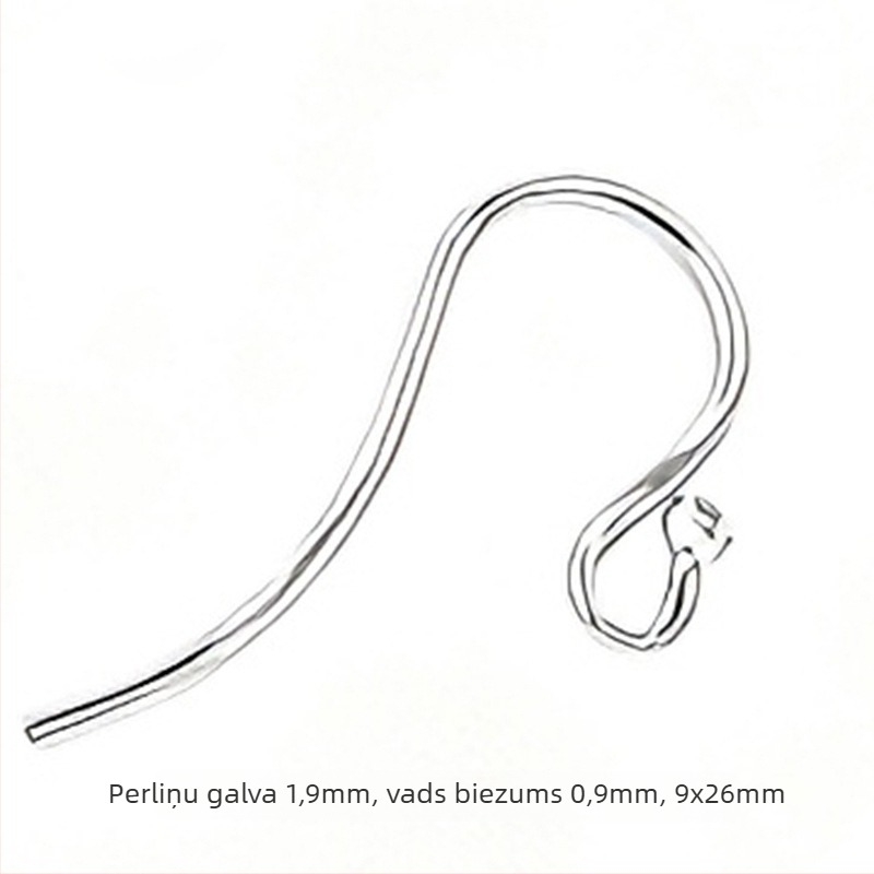 S925 srebrne U-oblike ušne kukice s perlicom – DIY komponenta za naušnice za žene