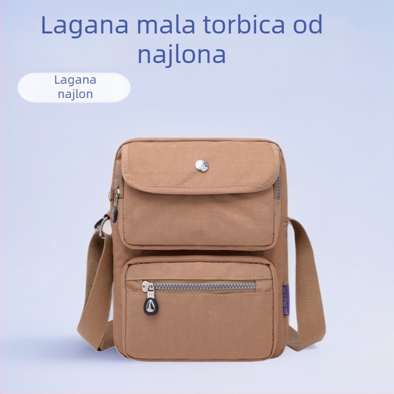 Jinqiaoer ženska nylon torbica – mala kvadratna, uspravni oblik, zatvaranje na zip, unutarnji džep sa zipom
