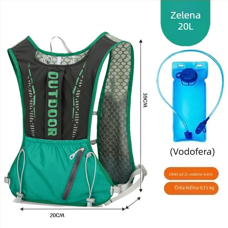 Ultra lagani ruksak za biciklizam i planinarenje, s zakrivljenim rameni trakama, najlonom i poliesterom, unisex