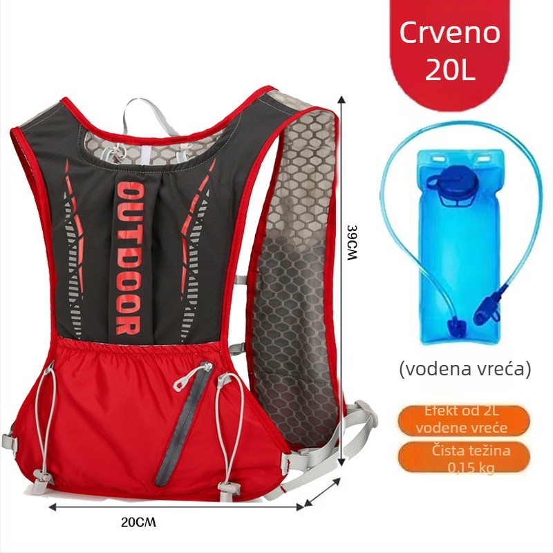 Ultra lagani ruksak za biciklizam i planinarenje, s zakrivljenim rameni trakama, najlonom i poliesterom, unisex