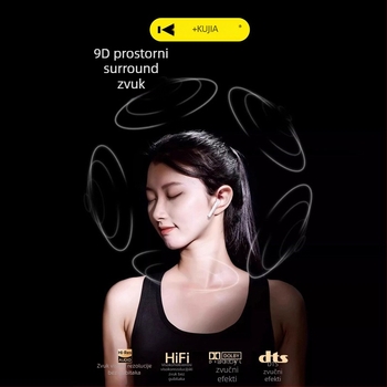Kujia A200+ bežične TWS in-ear slušalice s aktivnim poništavanjem šuma, Bluetooth 5.3, trajanje baterije 4-8 sati, domet 10 m, dvostruki stereo zvuk