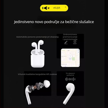 Kujia A200+ bežične TWS in-ear slušalice s aktivnim poništavanjem šuma, Bluetooth 5.3, trajanje baterije 4-8 sati, domet 10 m, dvostruki stereo zvuk
