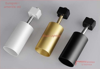 LED tračno svjetlo Nordic stil GU10, aluminijsko kućište, elektroplatirani završetak, model 001, za unutarnju upotrebu