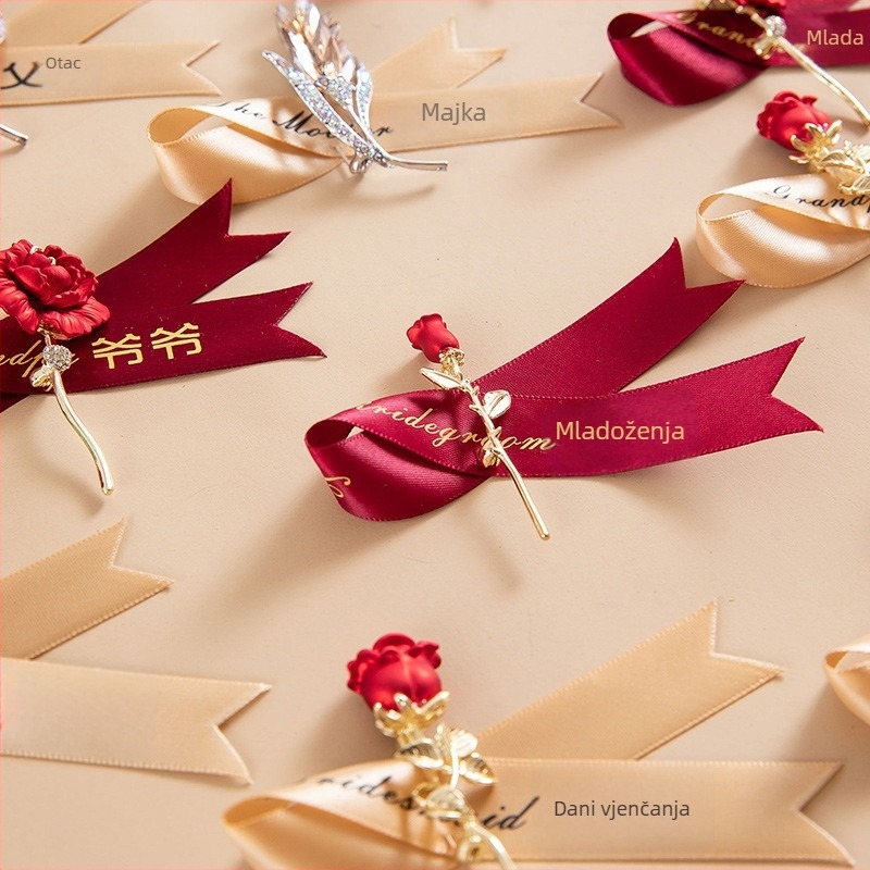 Chammit vjenčani corsage set za nevjeste i mladoženju; materijal: drugi; specifikacije: 4213123; za djeveruše, mladoženjin kum, oca i majku