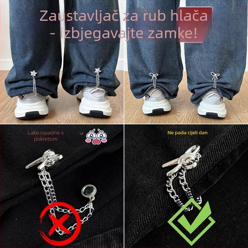 Klip za rub pantalona od legure – bešavno podešavanje duljine, fiksni klip za hlače i odjeću