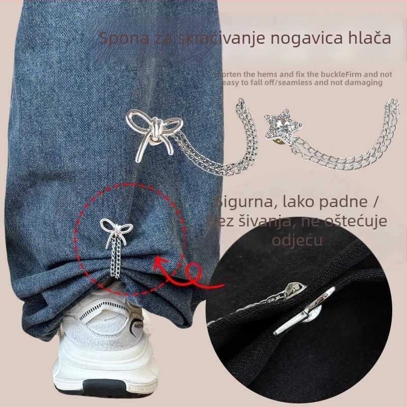 Klip za rub pantalona od legure – bešavno podešavanje duljine, fiksni klip za hlače i odjeću