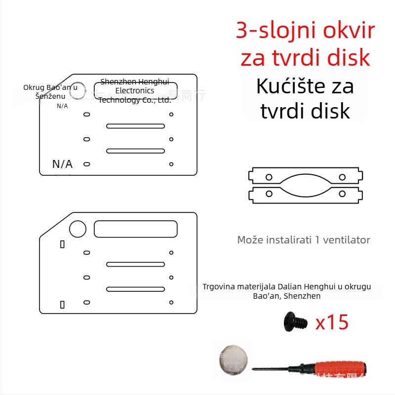 Višedisku HDD držač — prozirni akril, model: Multi-Hard drive bracket, marka: Lian Yi Hao Yu, OEM