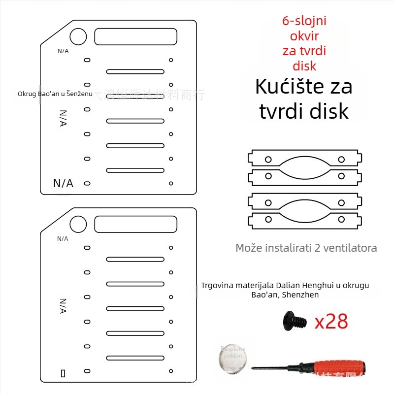 Višedisku HDD držač — prozirni akril, model: Multi-Hard drive bracket, marka: Lian Yi Hao Yu, OEM