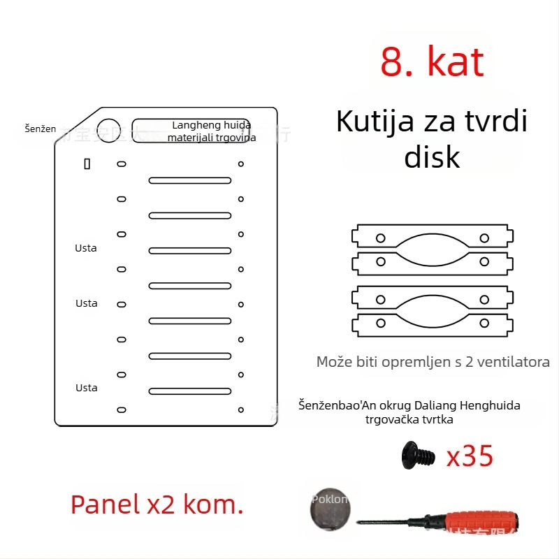 Višedisku HDD držač — prozirni akril, model: Multi-Hard drive bracket, marka: Lian Yi Hao Yu, OEM
