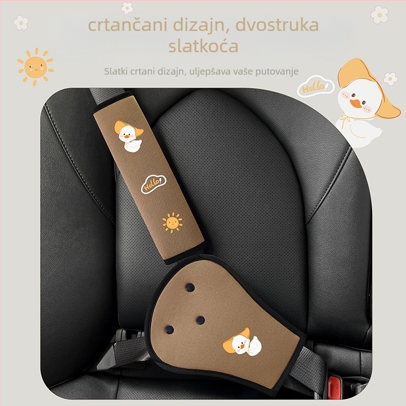 BearCouple Set zaštitnog pojasa za djecu u automobilu s zaštitom vrata, prilagodba pojasa, produženje pojasa, zaštitna ploča i poklopac pojasa — prilagodljivo, moguć ispis loga