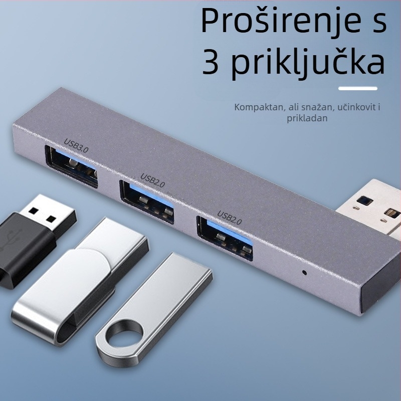 USB 3.0 hub XS-889a, 3 porta, USB 2.0/3.0 prijenos, bez vanjskog napajanja
