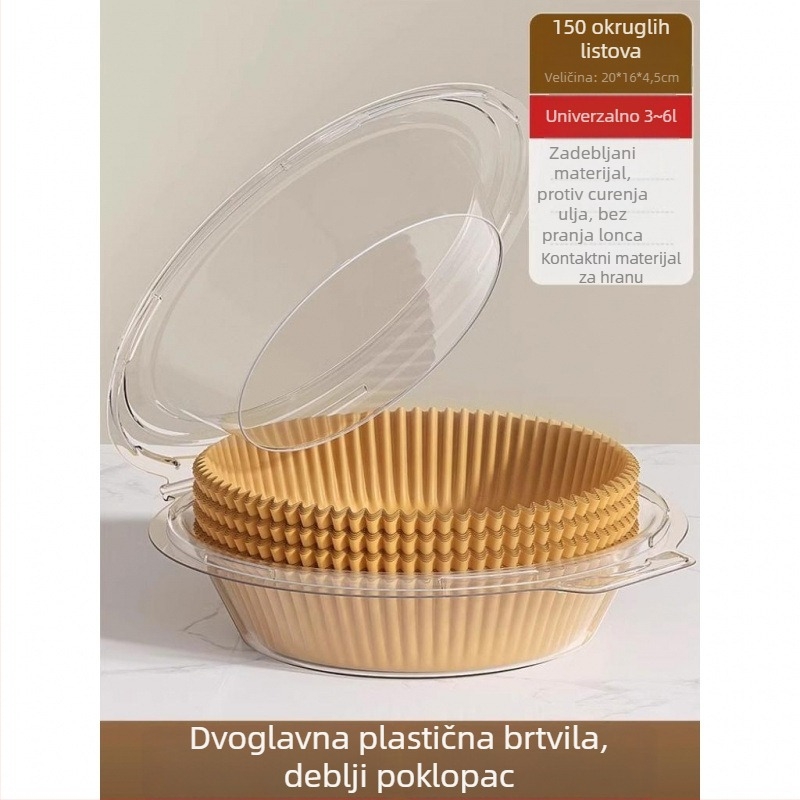 Papir za pečenje za air fryer i pećnicu – upija ulje, silikonom premazan, kvadratni list otporan na visoke temperature
