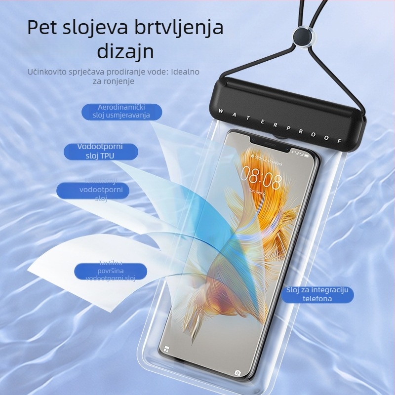 TPU vodootporna torbica za telefon s osjetljivim zaslonom, zatvorena vodootporna vrećica za plivanje, ronjenje i termalne izvore