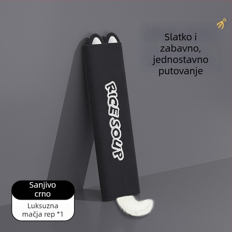 Pokriće za pojas automobila s mačjim dizajnom, Cartoon Cat, Icaroom/Love Car House, kristalno mekano, 50 g, moguć ispis loga