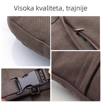 Automobilski jastuk za naslon za glavu i lumbalnu podršku — velur materijal, puni od prirodnih vlakana, univerzalna kompatibilnost, prilagodljivo, za sve sezone