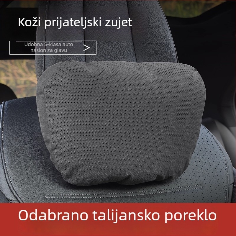 Automobilski jastuk za naslon za glavu i lumbalnu podršku — velur materijal, puni od prirodnih vlakana, univerzalna kompatibilnost, prilagodljivo, za sve sezone