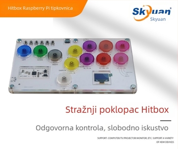 HITBOX borbena tipkovnica USB arkadni joystick — akril, visoka preciznost, kompatibilno sa Switch, PC, Android i PS4