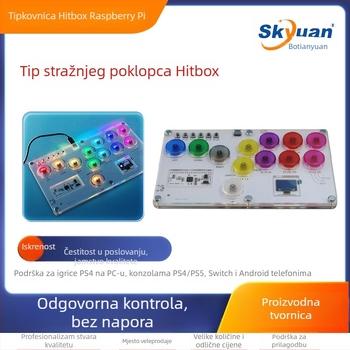 HITBOX borbena tipkovnica USB arkadni joystick — akril, visoka preciznost, kompatibilno sa Switch, PC, Android i PS4