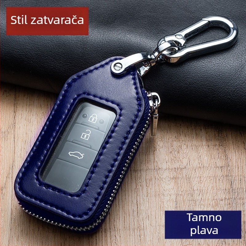 Torba za ključeve automobila s prozirnim prozorom, za muškarce, jednostavan zaštitni poklopac, podstava od vlaknaste sintetičke kože, kućno skladištenje