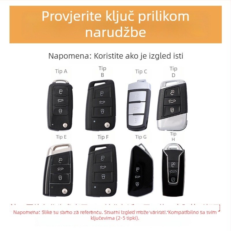 Kućište ključa Volkswagen – TPU, crtani stil, prilagodljivo
