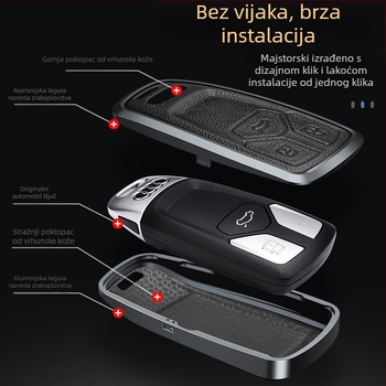 Audi aluminijski držač ključeva – poslovni stil, kompatibilan s A4L, Q5L, Q7, A4, A5