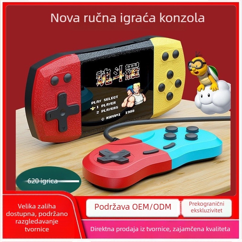 F1 Mini 620 prijenosna konzola s velikim zaslonom, dvoboj za dva igrača, Contra arkadna nostalgija