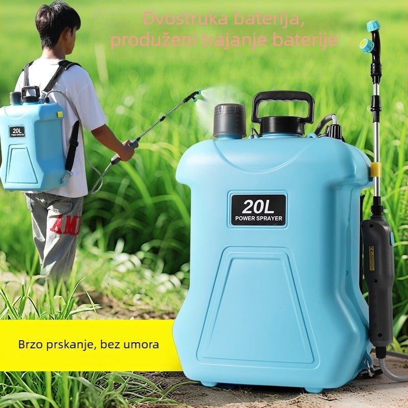 Prskalica na rame, 20 L, HDPE, ponovno punjiva, za pesticidne raspršivanje, dezinfekciju i atomizaciju