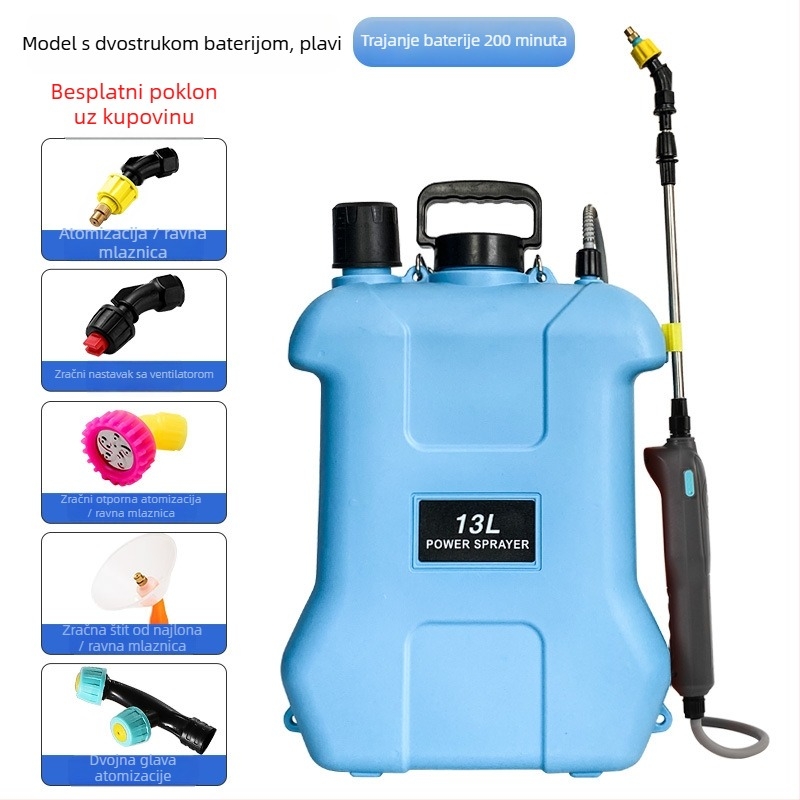 Prskalica na rame, 20 L, HDPE, ponovno punjiva, za pesticidne raspršivanje, dezinfekciju i atomizaciju