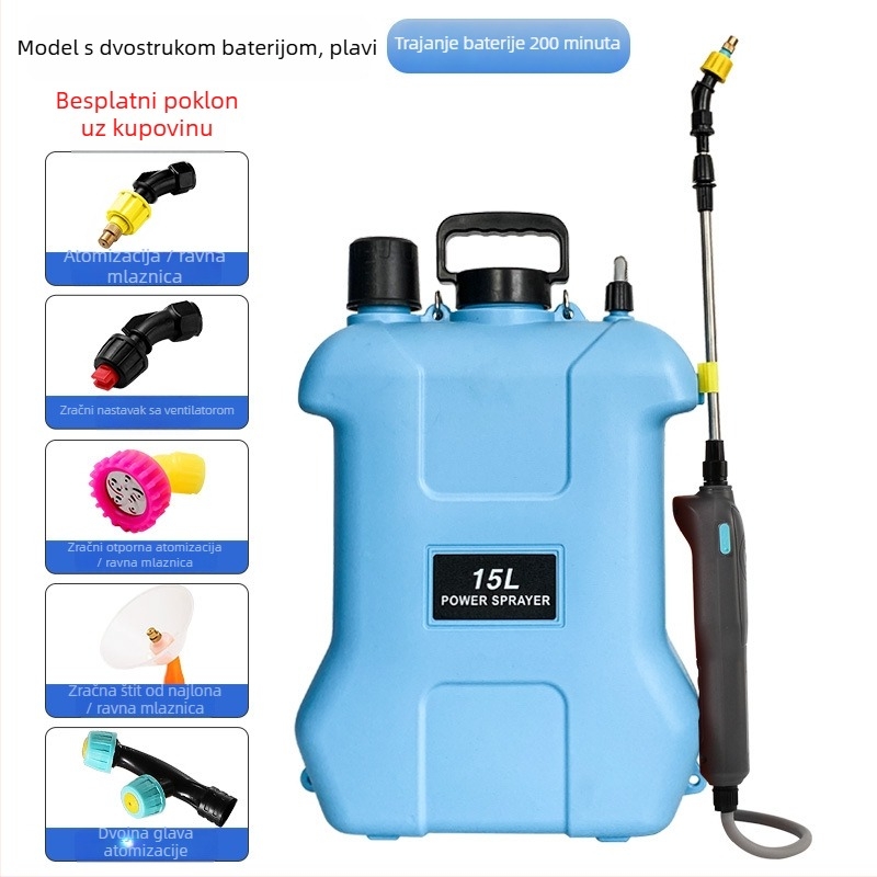 Prskalica na rame, 20 L, HDPE, ponovno punjiva, za pesticidne raspršivanje, dezinfekciju i atomizaciju