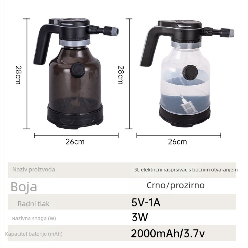 Rip Električna posuda za zalijevanje 3L s bočnim otvaranjem (Plastična, 3L, Električna)