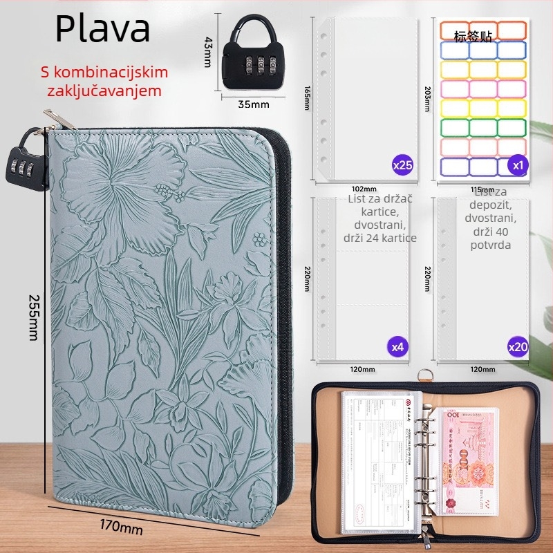 Organizator za bankovnu knjižicu i novac — reljefni uzorak, PU materijal, serija Relief, Tongyi Culture