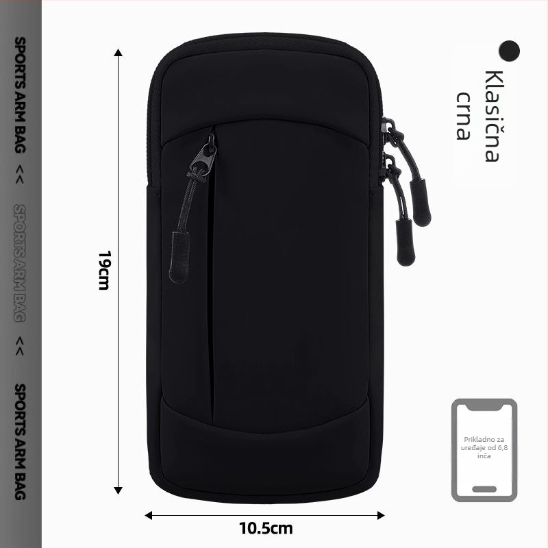 Torba za telefon na ruci za trčanje - PU materijal, ultra lagana, prozračna, vodootporna, najlonska podstava